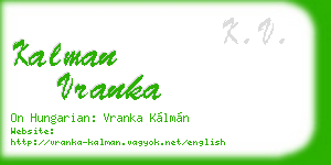 kalman vranka business card